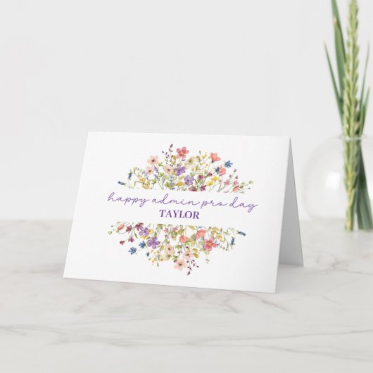Beheer Pro Dag Personaliseer Delicate Wilde Bloeme Kaart (Voorkant)