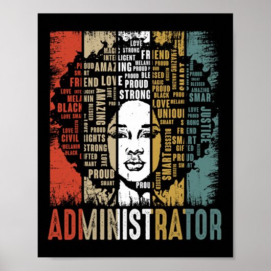 Beheerder Afro African American Black History Poster (Voorkant)