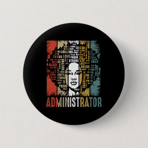 Beheerder Afro African American Black History Ronde Button 5,7 Cm