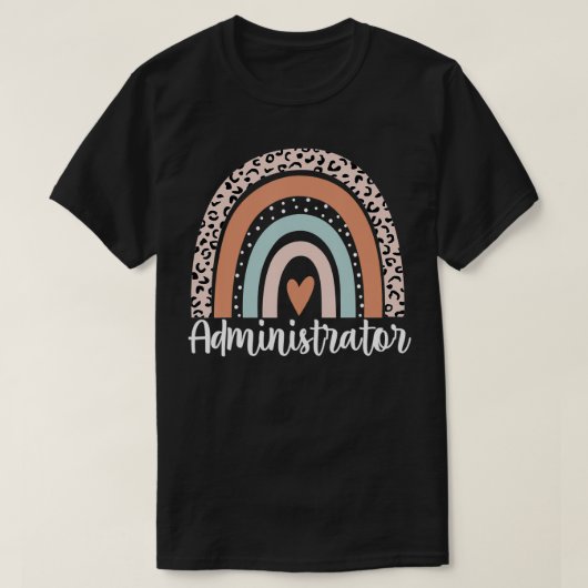 Beheerder Rainbow Leopard Funny Administrator T-shirt (Design voorkant)
