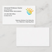 beheerder van het kinderopvangcentrum visitekaartje (Voorkant / Achterkant)