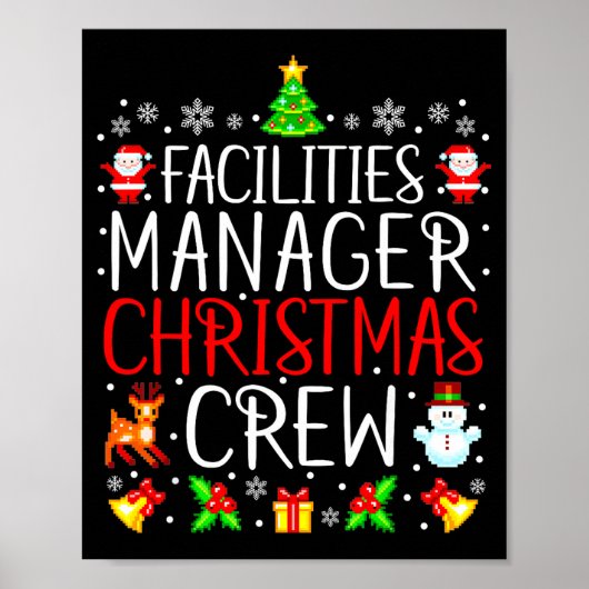 Beheerders Kerstploeg Matching Xmas Poster (Voorkant)