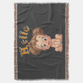 Beheerlijke Cartoon Baby Sitting Cheerfully with C Deken (Voorkant Verticaal)