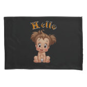 Beheerlijke Cartoon Baby Sitting Cheerfully with C Kussensloop (Voorkant)