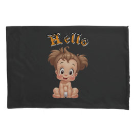 Beheerlijke Cartoon Baby Sitting Cheerfully with C Kussensloop