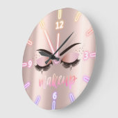 Beheerlijke Cool Trendy Rose Gold Faux Lahes Grote Klok (Hoek)