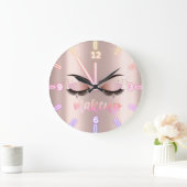 Beheerlijke Cool Trendy Rose Gold Faux Lahes Grote Klok (Huis)