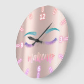 Beheerlijke Cool Trendy Rose Gold Glitter Faux Lah Grote Klok (Hoek)