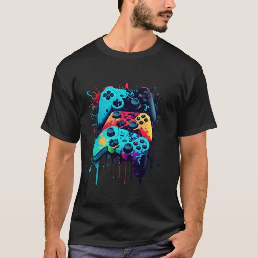 Beheers Alle Dingen Videospel Controller Gamer T-shirt (Voorkant)