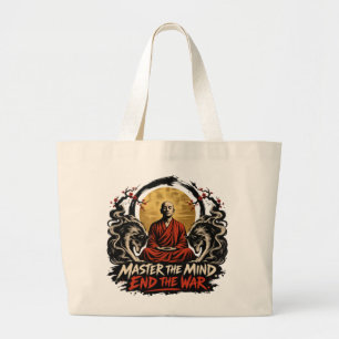 Beheers de Geest Beëindig de Oorlog Dhammapada Grote Tote Bag