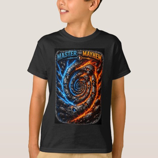 Beheers de Master the Mayhem Skull – Fire vs Ice E T-shirt (Voorkant)