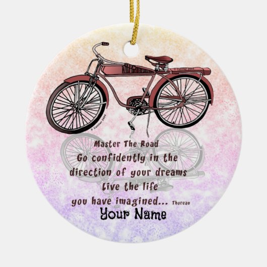 Beheers de racefiets keramisch ornament (Voorkant)