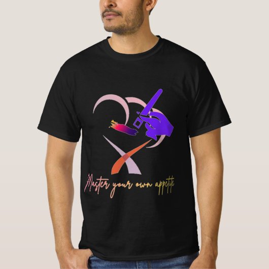 'Beheers je eigen eetlust' T-shirt (Voorkant)
