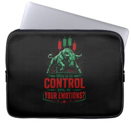 Beheers Je Emoties Stier Handelsmentaliteit Ontwer Laptop Sleeve
