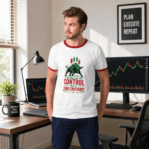 Beheers Je Emoties Stier Handelsmentaliteit Ontwer T-shirt