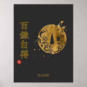 Beheersing (Hyakuren Jitoku) Kanji Poster