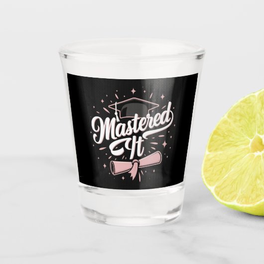 Beheerst Het Afgestudeerd Master MBA Afstuderen Shot Glas (Voorkant)
