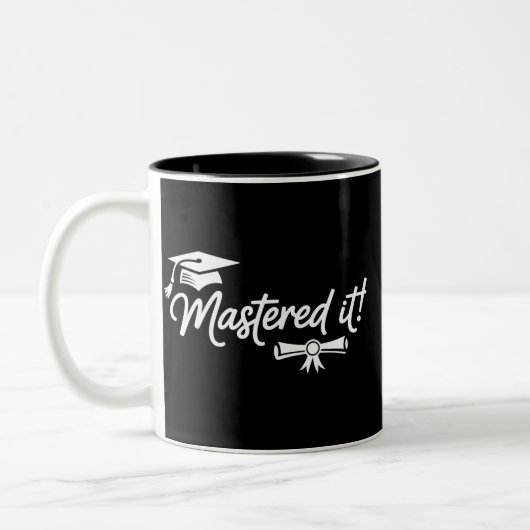 Beheerst Het Masters Afstuderen Afgestudeerd Afstu Tweekleurige Koffiemok (Links)
