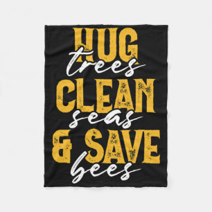 Beheert Zeeen bijen Milieuactiviste Cute Earth Day Fleece Deken