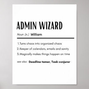 Beheerwizard Grappige Definitie Persoonlijke Naam Poster