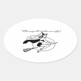 beheksen ovale Sticker/letter zegel