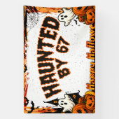 Behekst door 67 Grappige Geest En Pompoen Hallowee Spandoek (Verticaal)