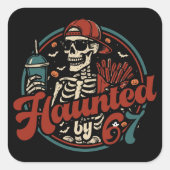 Behekst Door 67 Grappige Halloween Zes Zeven 67 Me Vierkante Sticker (Voorkant)