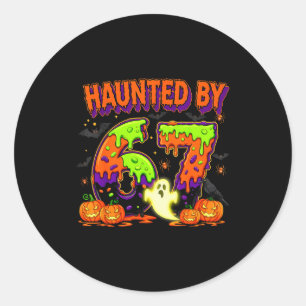 Behekst Door 67 Grappige Zes Zeven Drip Spooky Gee Ronde Sticker