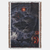 Behekste Grim Reaper Halloween Worpdeken – Goth Deken (Voorkant Verticaal)