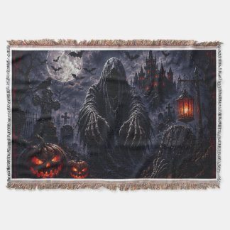 Behekste Grim Reaper Halloween Worpdeken – Goth Deken