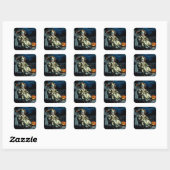 Behekste pop en Halloween pompoen Vierkante Sticker (Vel)