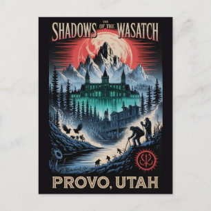 Behekste Provo, Utah vintage horror reis Briefkaart