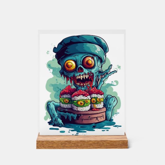 Behekste Sushi Chef Acryl Bord (Voorkant)