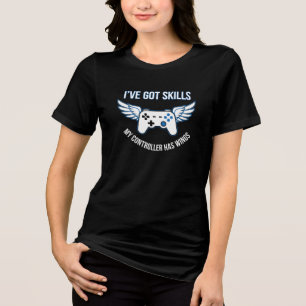 Behende Controller met Vleugels Grafisch Tri-Blend Shirt
