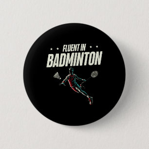 Behendige badmintonspeler shuttle ronde button 5,7 cm