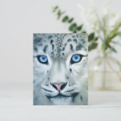 Behind Blue Eyes - Snow Leopard Briefkaart (Staand voorkant)