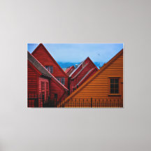 Behind Bryggen in Bergen, Noorwegen