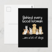 Behind Every Good Woman Are A Lot Of Dogs Gift Briefkaart (Voorkant / Achterkant)