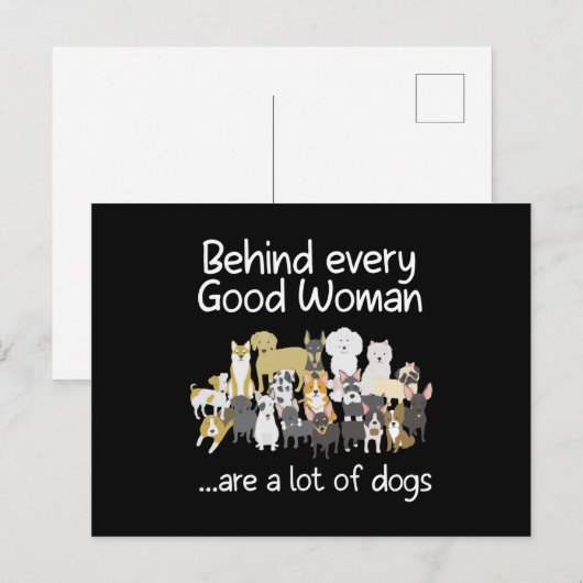 Behind Every Good Woman Cute Animal Lady Dog Lover Briefkaart (Voorkant / Achterkant)