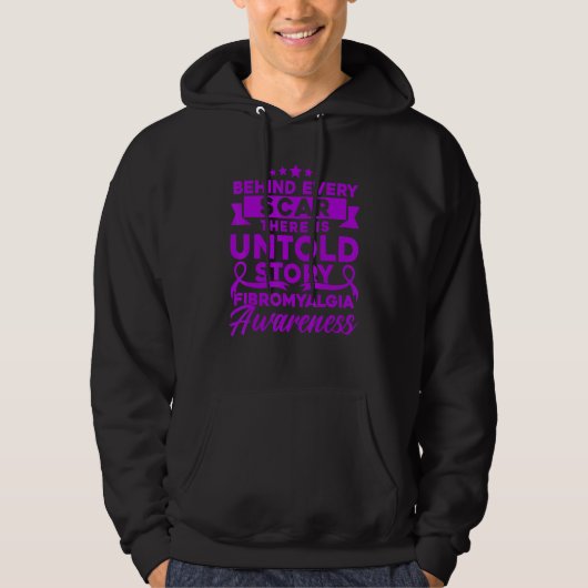 Behind Every Scar Fibromyalgia Awareness Hoodie (Voorkant)
