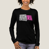 Behind Every Strong Woman Is Her Cat Funny Quote Tri-Blend Shirt (Voorkant)