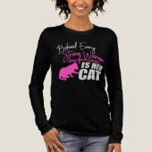 Behind Every Strong Woman Is Her Cat Funny Quote Tri-Blend Shirt (Voorkant)