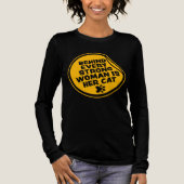 Behind Every Strong Woman Is Her Cat Funny Quotev Tri-Blend Shirt (Voorkant)
