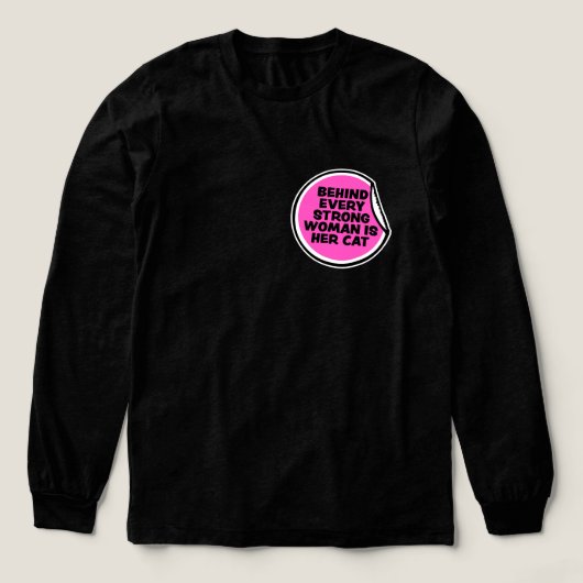 Behind Every Strong Woman Is Her Cat Funny Quotev Tri-Blend Shirt (Voorkant)