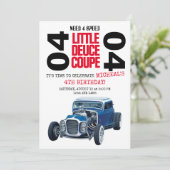 BEHOEFTE 4 SNELHEIDSDUUR Coupe Car Birthday-uitnod Kaart (Staand voorkant)
