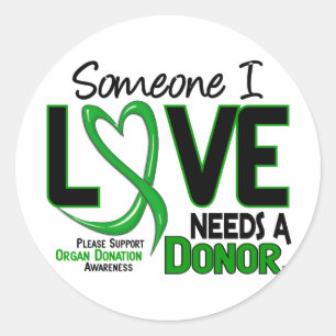 BEHOEFTE AAN EEN DONOR 2-ORGAANDONATIE T-Shirts Ronde Sticker