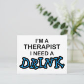 Behoefte aan een Drink - Therapist Briefkaart (Staand voorkant)