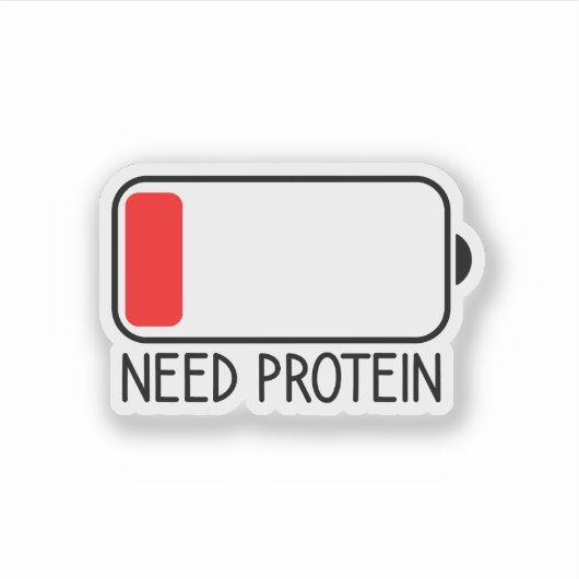 Behoefte aan eiwitten, Funny Gym Rat Motivatie Sticker (Voorkant)