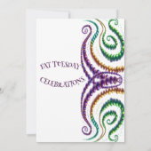 Behoefte aan kralen Mardi Gras kleuren Masquerade  Kaart (Achterkant)