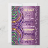 Behoefte aan kralen Mardi Gras Paarse Masquerade P Kaart (Voorkant)